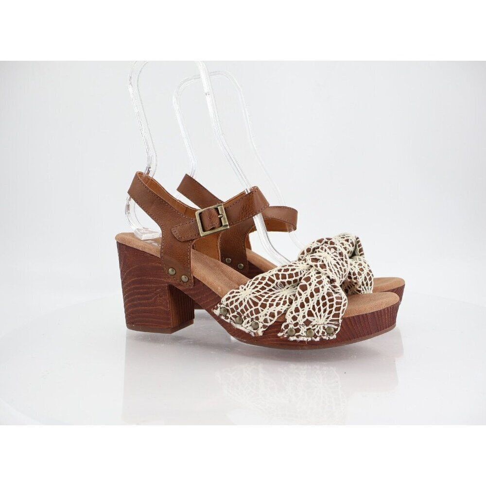 Korks Kork Ease Natalia Women’s Slingback Sandals Platform Heel Crochet Size 10